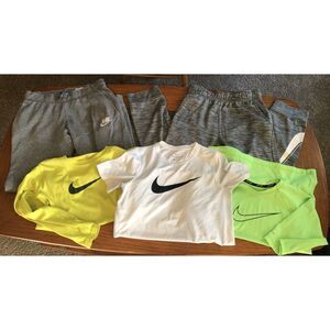 Lot of 5 USED Boys NIKE Athletic Clothing Joggers Shirts Swimming Shirt mixed sz